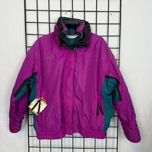 Vintage Columbia Bugaboo 2 in 1 Jacket Womens XL Purple Ski‎ Outdoor 90s Fleece